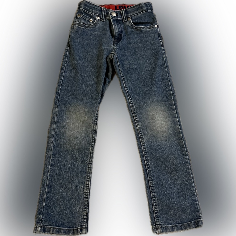 Levi's Blue Straight-Leg Jeans with Vintage Distressing